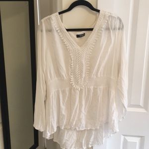 White fit and flare blouse